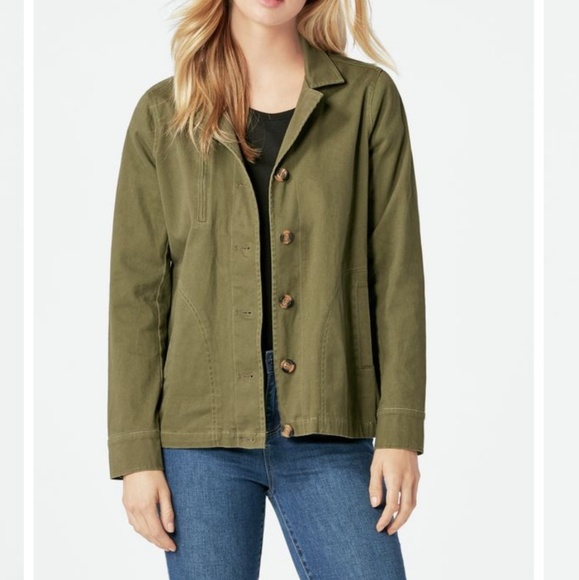 JustFab Embroidered Army Jacket Dark Olive L, XL - Picture 7 of 8
